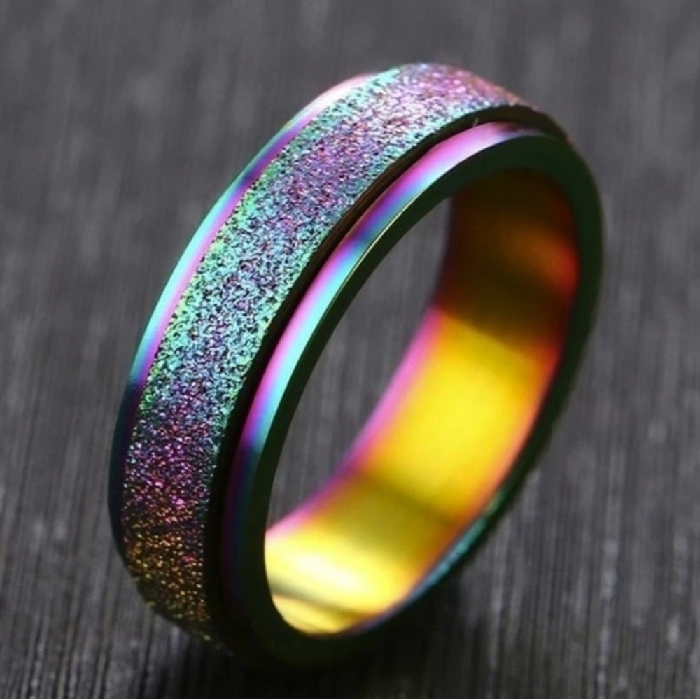 Rainbow Spinner Fidget Ring